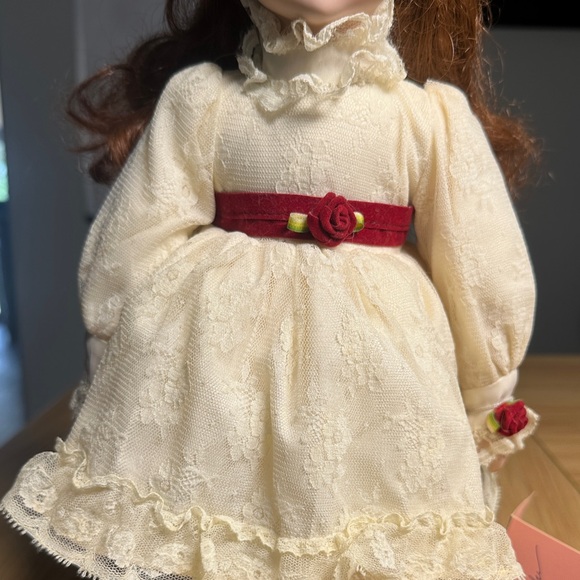 Marian yu design Cream Porcelain Doll with Red Accent - Picture 6 of 9